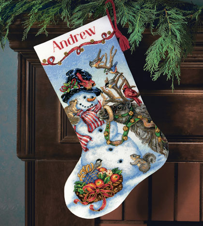snowman gathering stocking dimensions